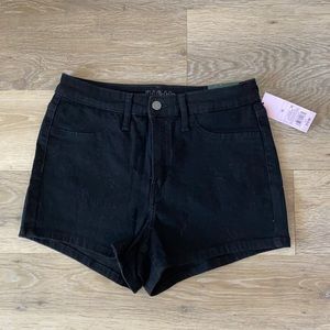 Black high rise shorts